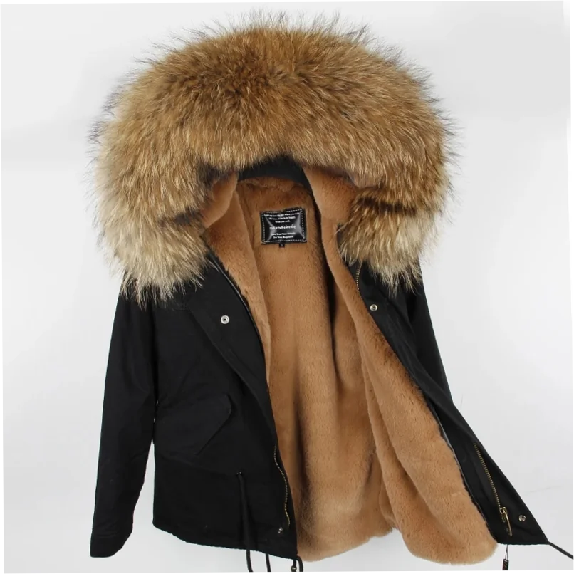 Men's Hooded 100% Down Parka with Detachable Raccoon Fur Collar - Image 15
