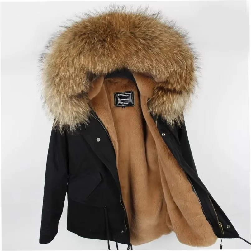 Men's Hooded 100% Down Parka with Detachable Raccoon Fur Collar - Image 12