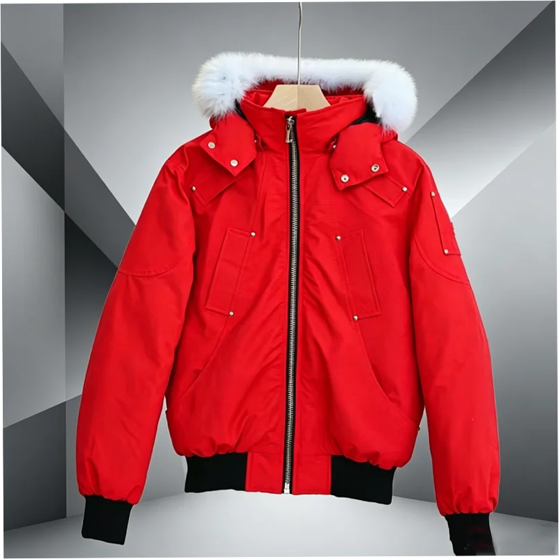Custom Moose Down Hooded Puffer Jacket for Unisex Winter - Image 2
