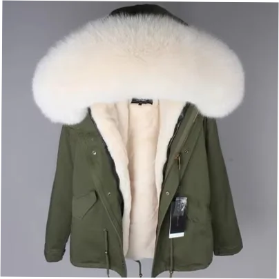 Men's Hooded 100% Down Parka with Detachable Raccoon Fur Collar - Image 6
