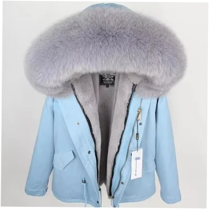 Men's Hooded 100% Down Parka with Detachable Raccoon Fur Collar - Image 2