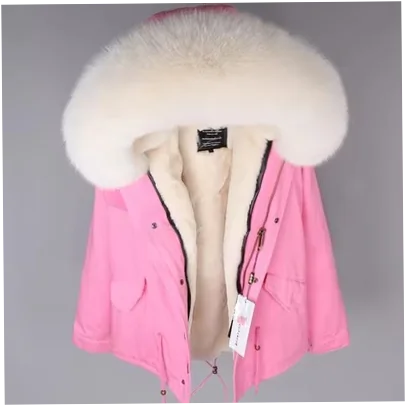 Men's Hooded 100% Down Parka with Detachable Raccoon Fur Collar - Image 10