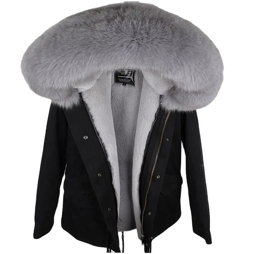 Men's Hooded 100% Down Parka with Detachable Raccoon Fur Collar - Image 14