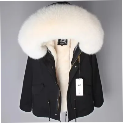 Men's Hooded 100% Down Parka with Detachable Raccoon Fur Collar - Image 8