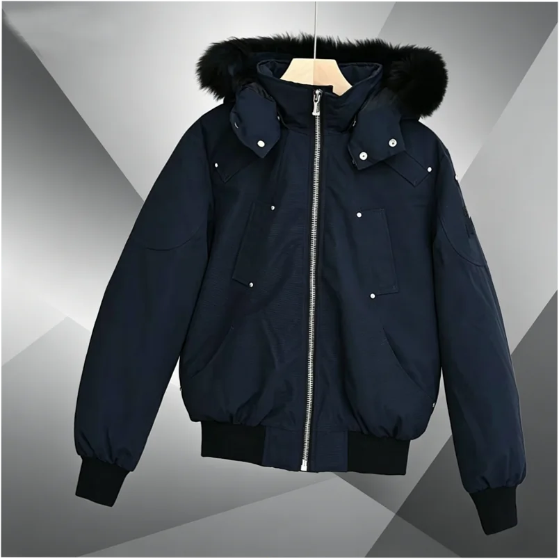 Custom Moose Down Hooded Puffer Jacket for Unisex Winter - Image 3