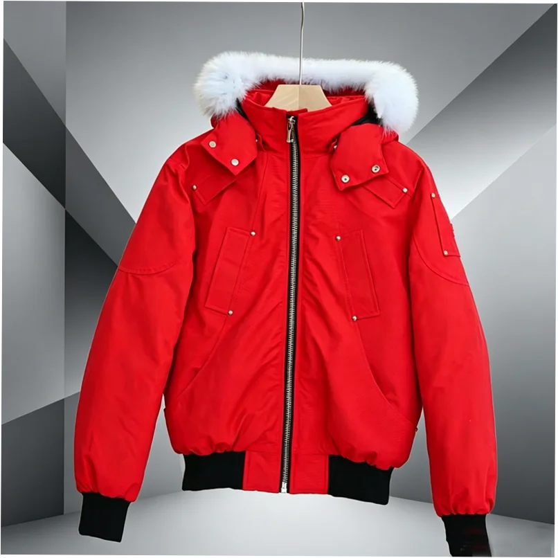 Custom Moose Down Hooded Puffer Jacket for Unisex Winter - Image 6