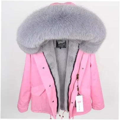 Men's Hooded 100% Down Parka with Detachable Raccoon Fur Collar - Image 3
