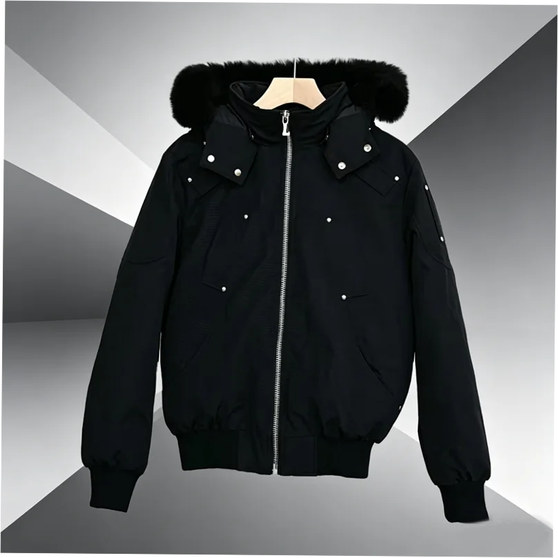 Custom Moose Down Hooded Puffer Jacket for Unisex Winter - Image 5