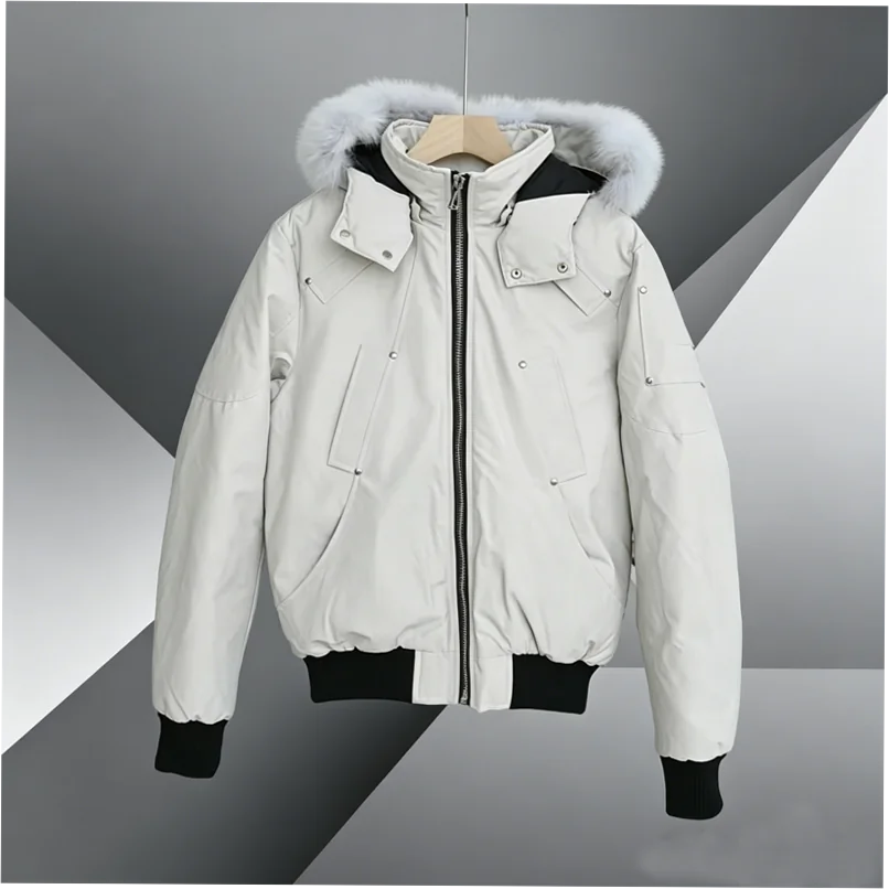 Custom Moose Down Hooded Puffer Jacket for Unisex Winter - Image 7