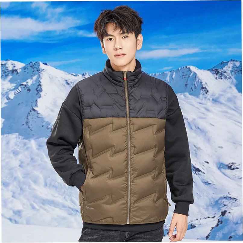 Men's Windproof Down Vest with Warm Collar for Winter Outdoor Sports - Image 3