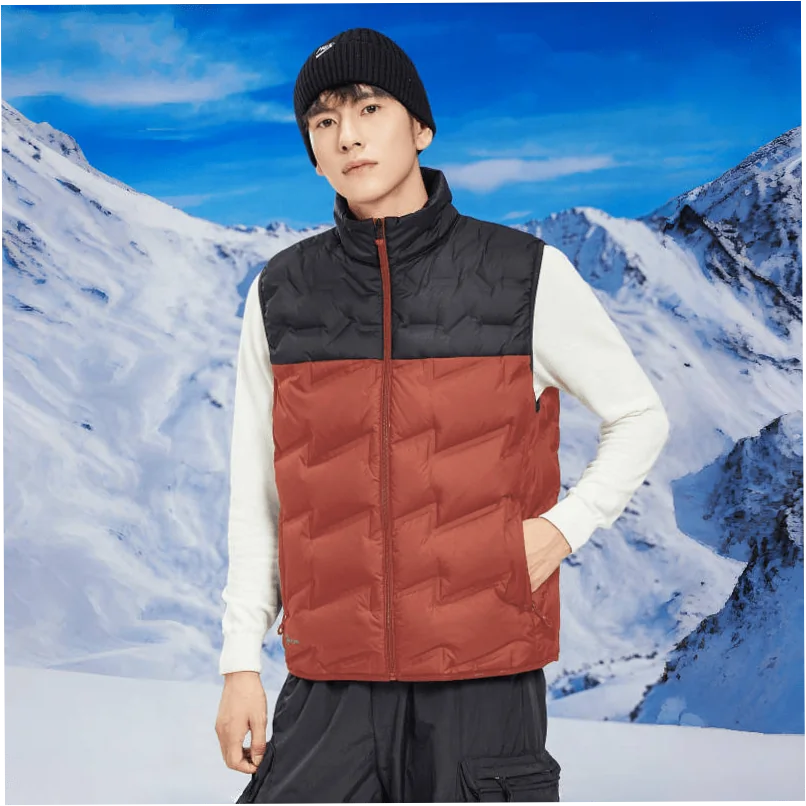 Men's Windproof Down Vest with Warm Collar for Winter Outdoor Sports - Image 7