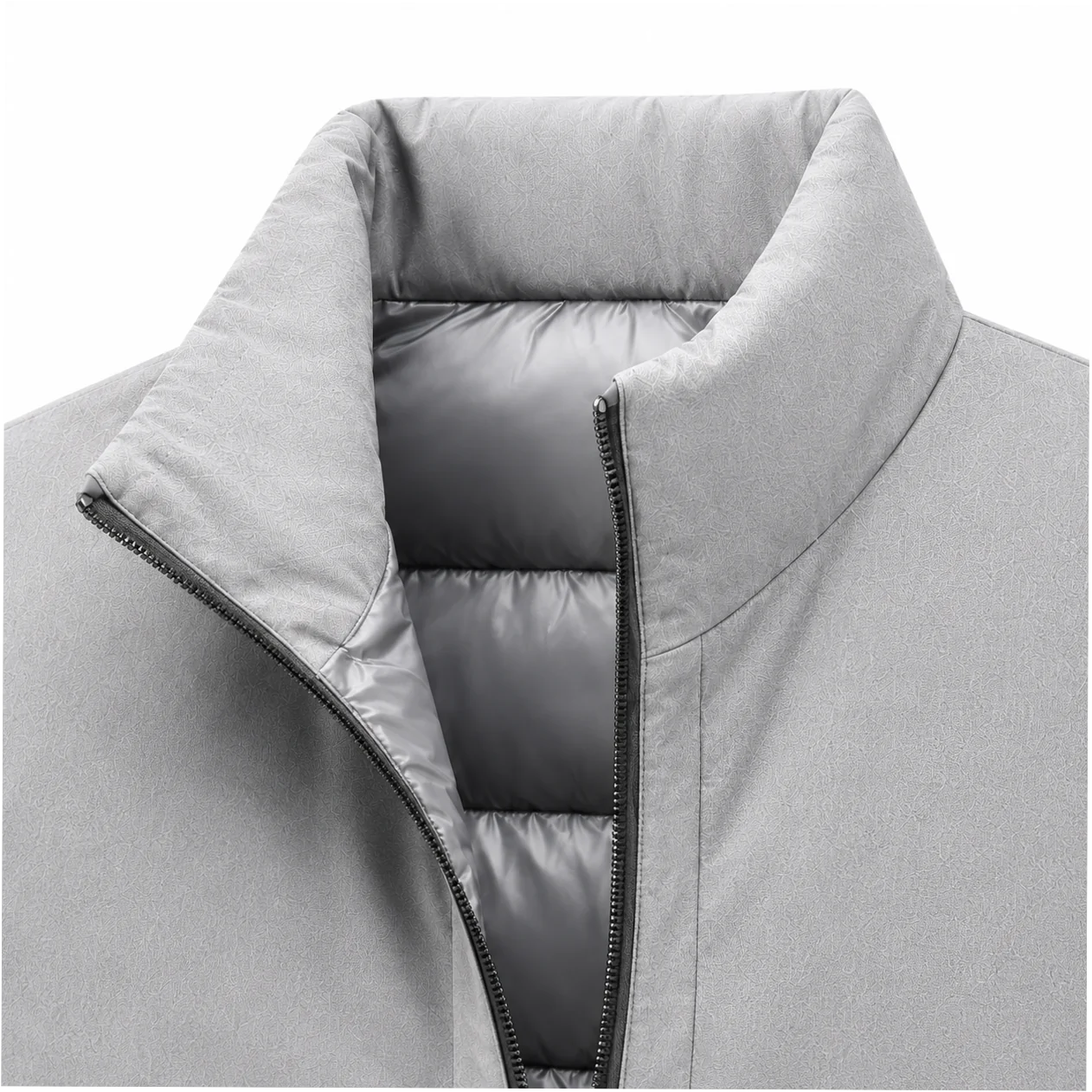 Men's Goose Down Vest Lightweight Stand Collar Full Zip Sleeveless Waistcoat - Image 9