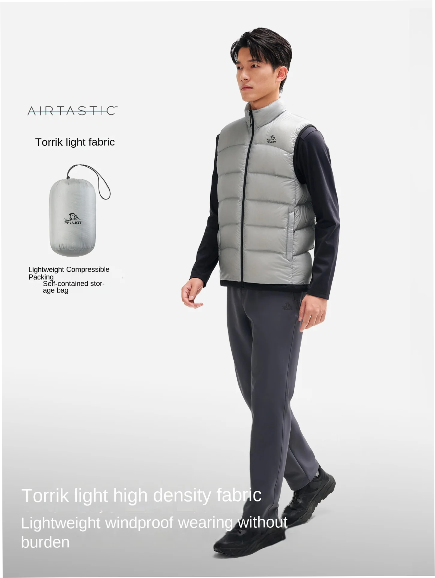 Men's Light Down Vest 800 Fill Goose Winter Windproof Zipper Outerwear - Image 6
