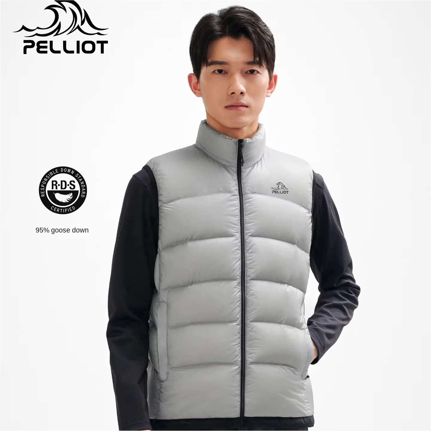 Men's Light Down Vest 800 Fill Goose Winter Windproof Zipper Outerwear - Image 4