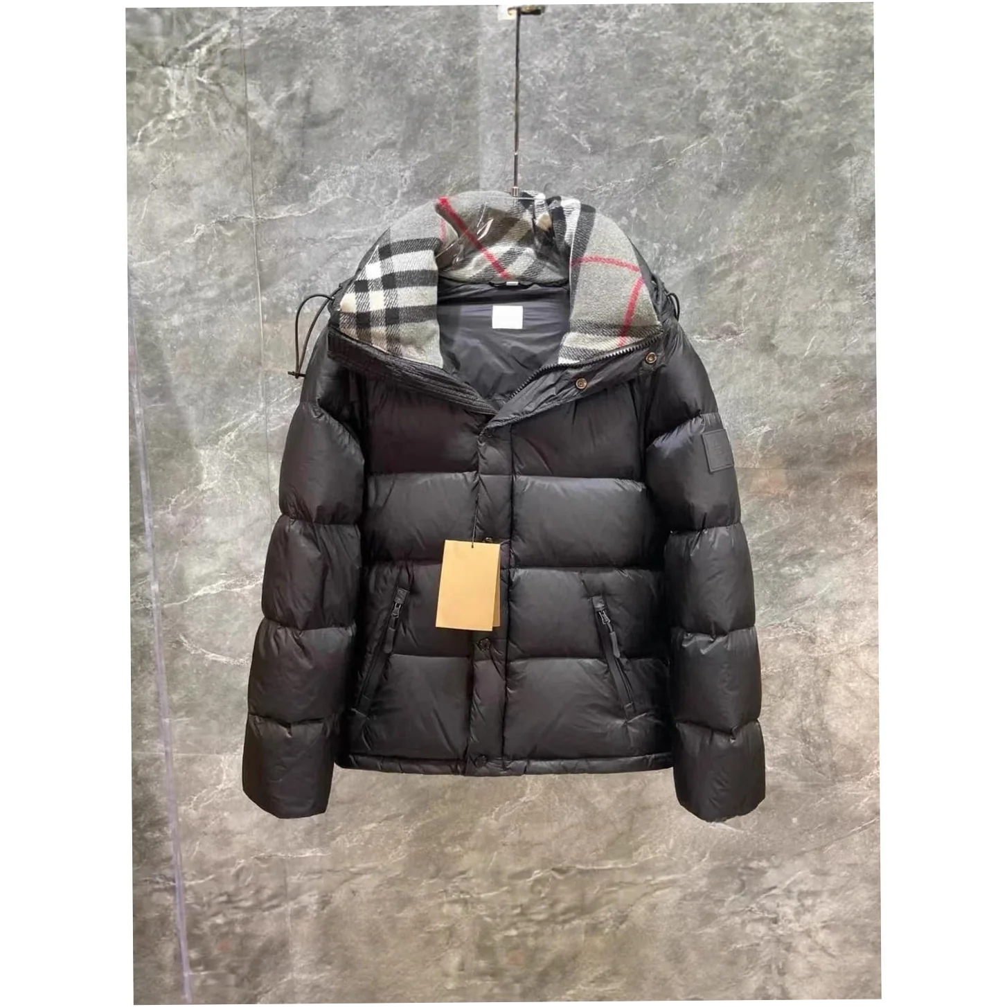 Men's Black Hooded Down Vest Sleeveless Waterproof Casual Outerwear