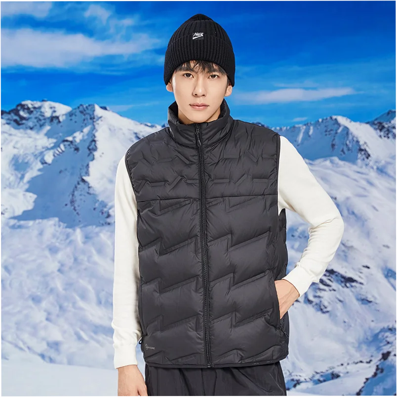 Men's Windproof Down Vest with Warm Collar for Winter Outdoor Sports - Image 2