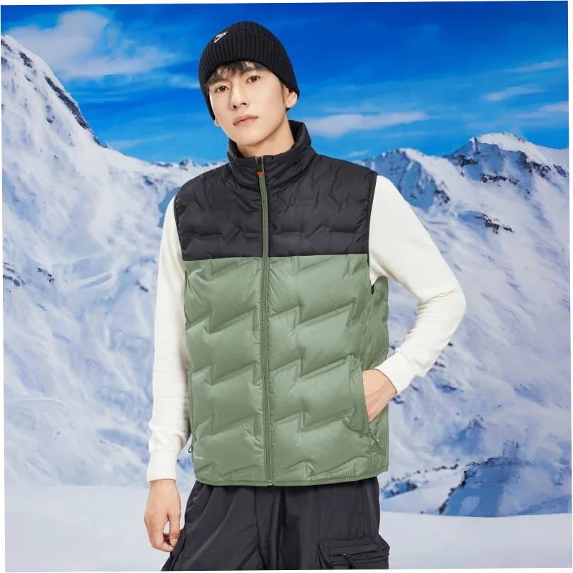 Men's Windproof Down Vest with Warm Collar for Winter Outdoor Sports - Image 4