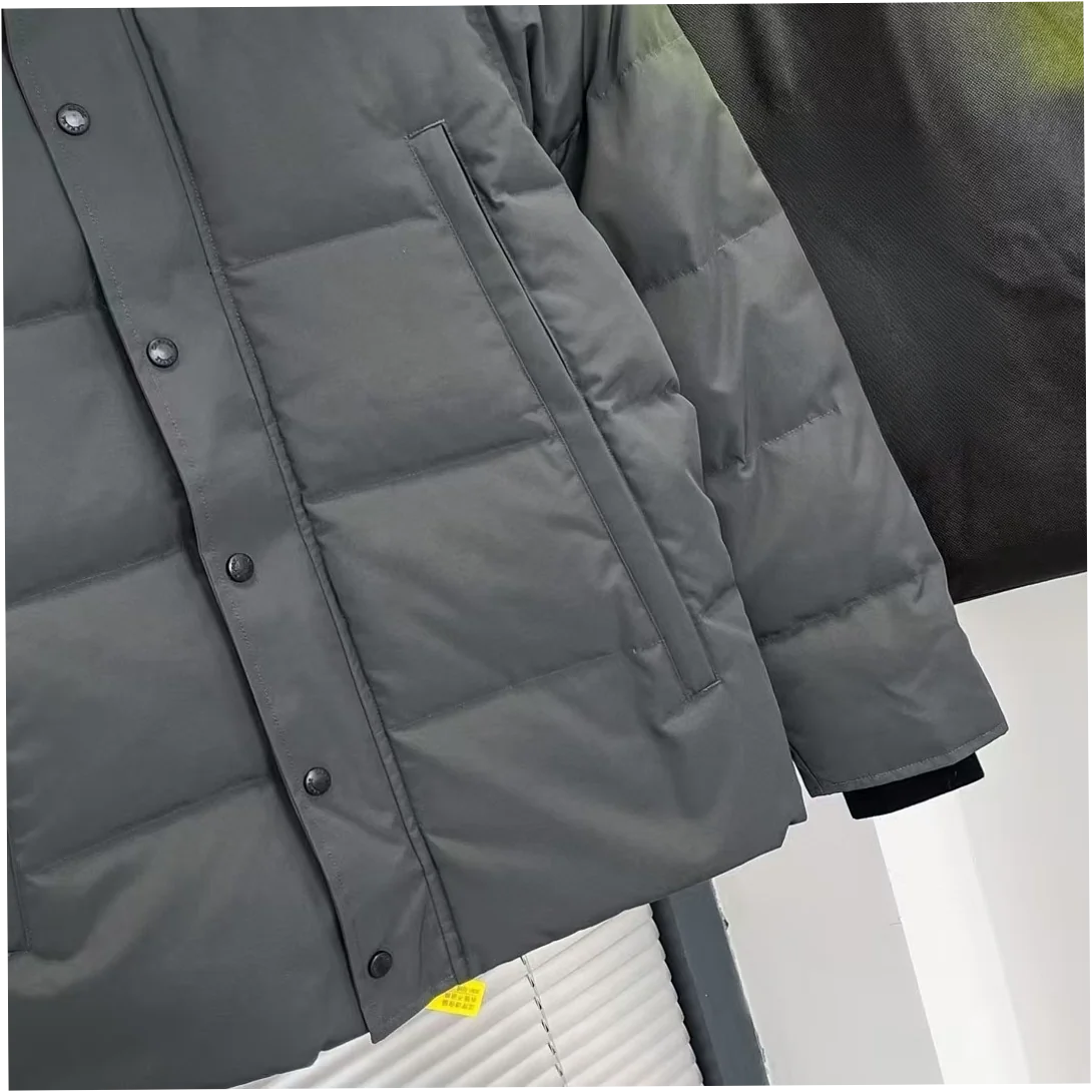 Men's Hooded Down Puffer Parka with Coyote Fur Trim Winter Jacket - Image 11