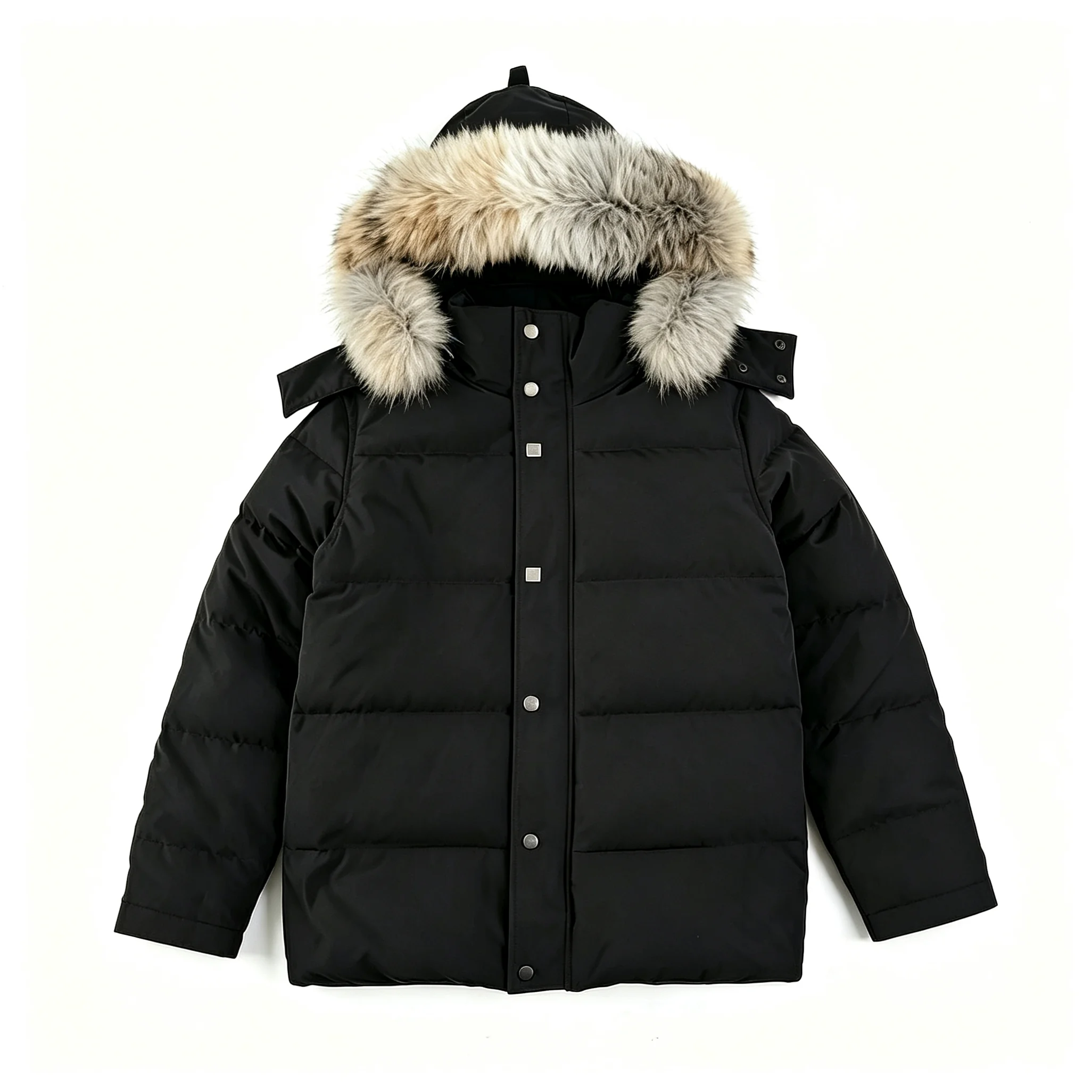 Men's Waterproof Velour Hooded Down Parka with 300g+ Goose Down Fill - Image 4