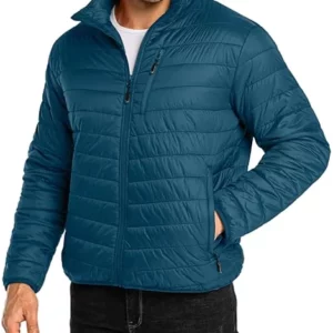 Men's Oversized Quilted Puffer Jacket with Matte Finish Down Fill