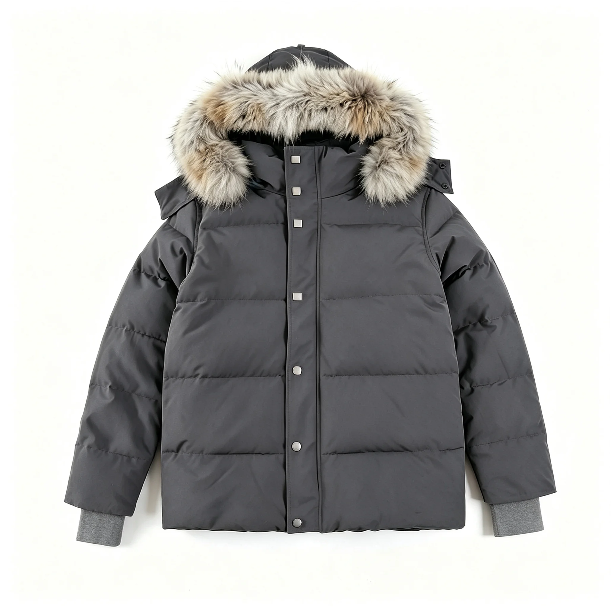 Men's Waterproof Velour Hooded Down Parka with 300g+ Goose Down Fill - Image 5