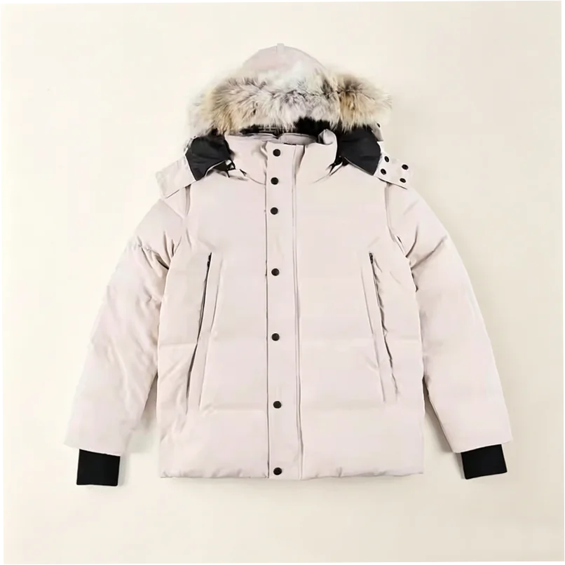 Men's Waterproof Goose Down Parka with Coyote Fur Trim - Image 2