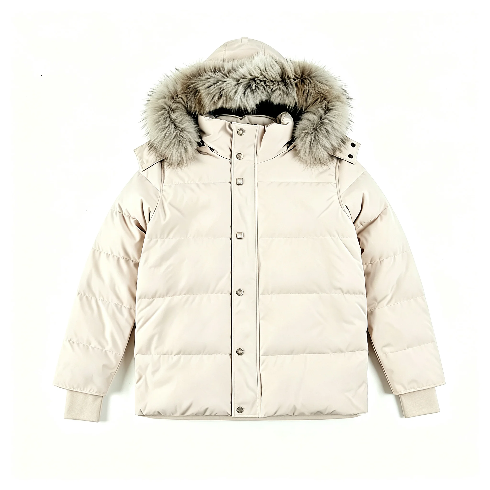 Men's Waterproof Velour Hooded Down Parka with 300g+ Goose Down Fill - Image 3