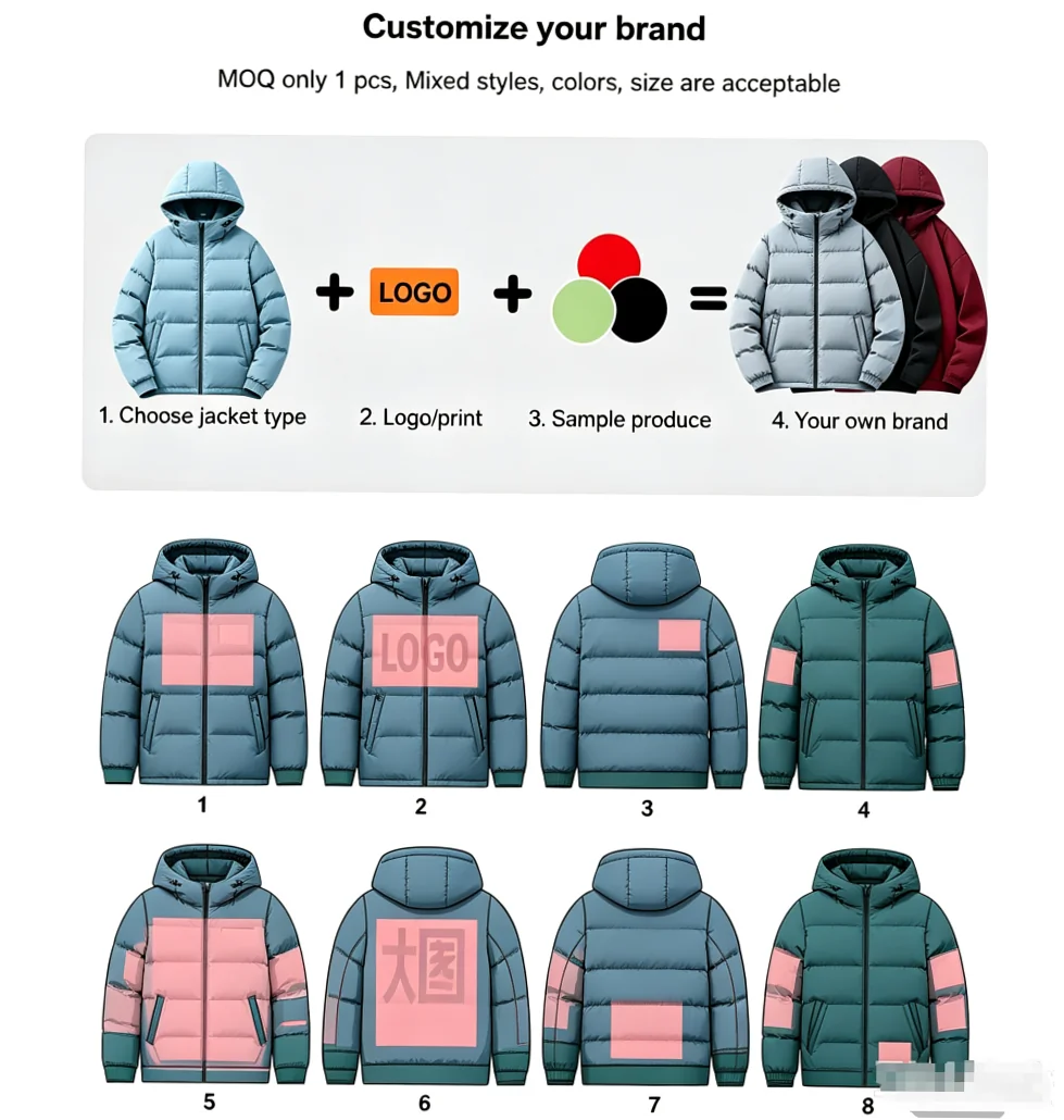 Men's Waterproof Velour Hooded Down Parka with 300g+ Goose Down Fill - Image 8