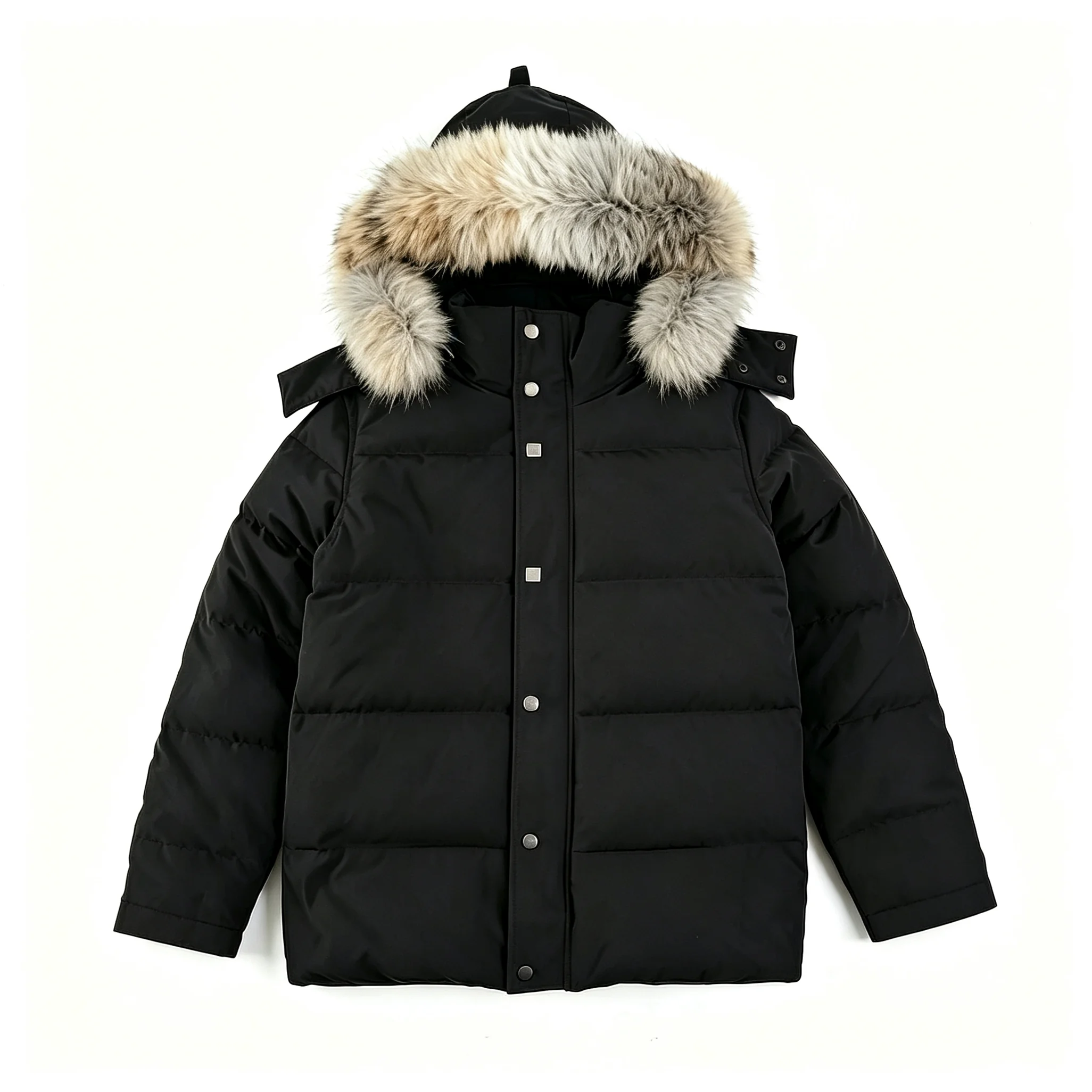 Men's Waterproof Velour Hooded Down Parka with 300g+ Goose Down Fill
