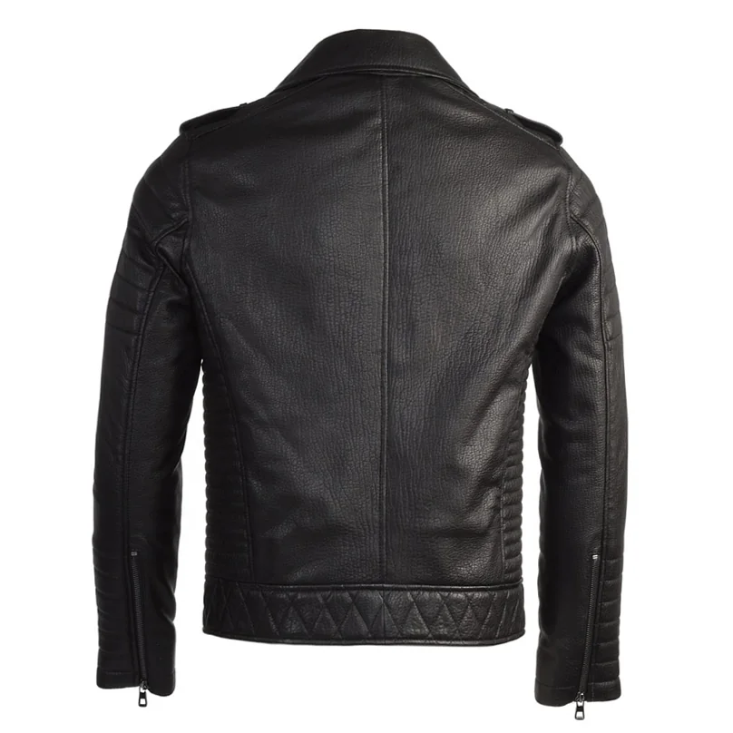 Men's Tall Plus Size Cowhide Leather Jacket Custom Logo Winter Outerwear