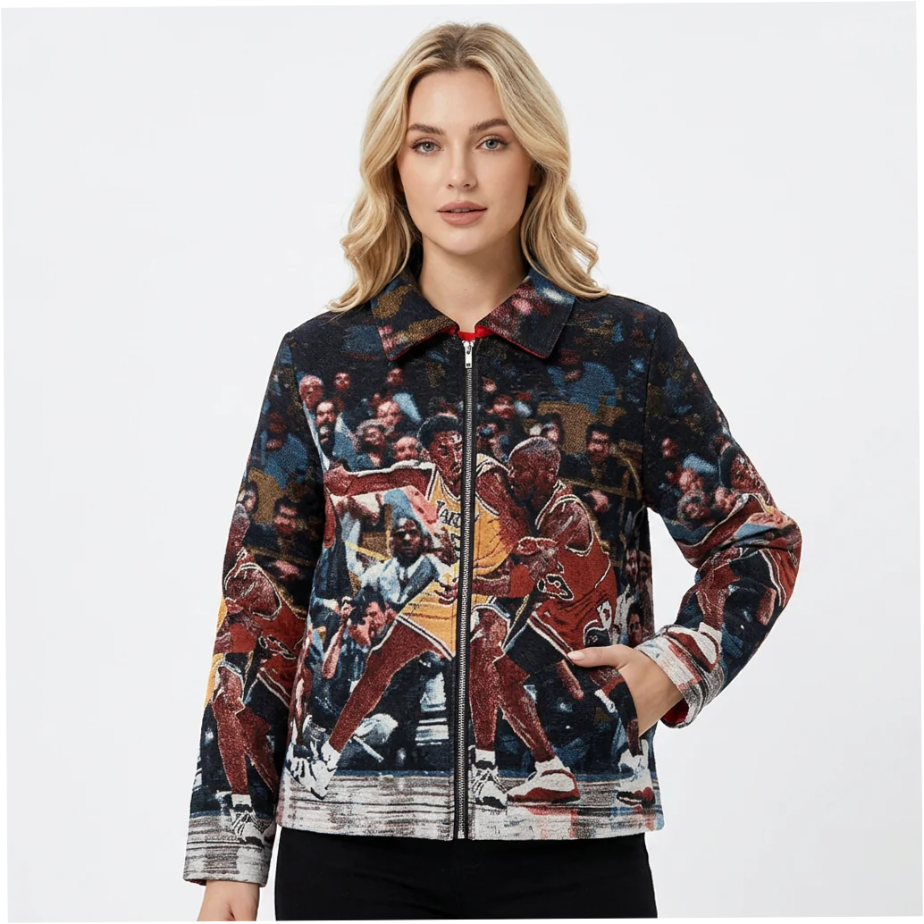 Custom Embroidered Vintage Puffer Windbreaker Jacket for Men Streetwear - Image 5