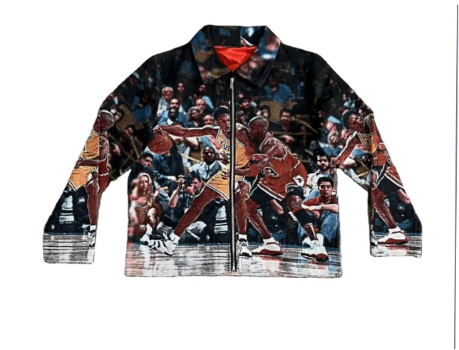 Custom Embroidered Vintage Puffer Windbreaker Jacket for Men Streetwear