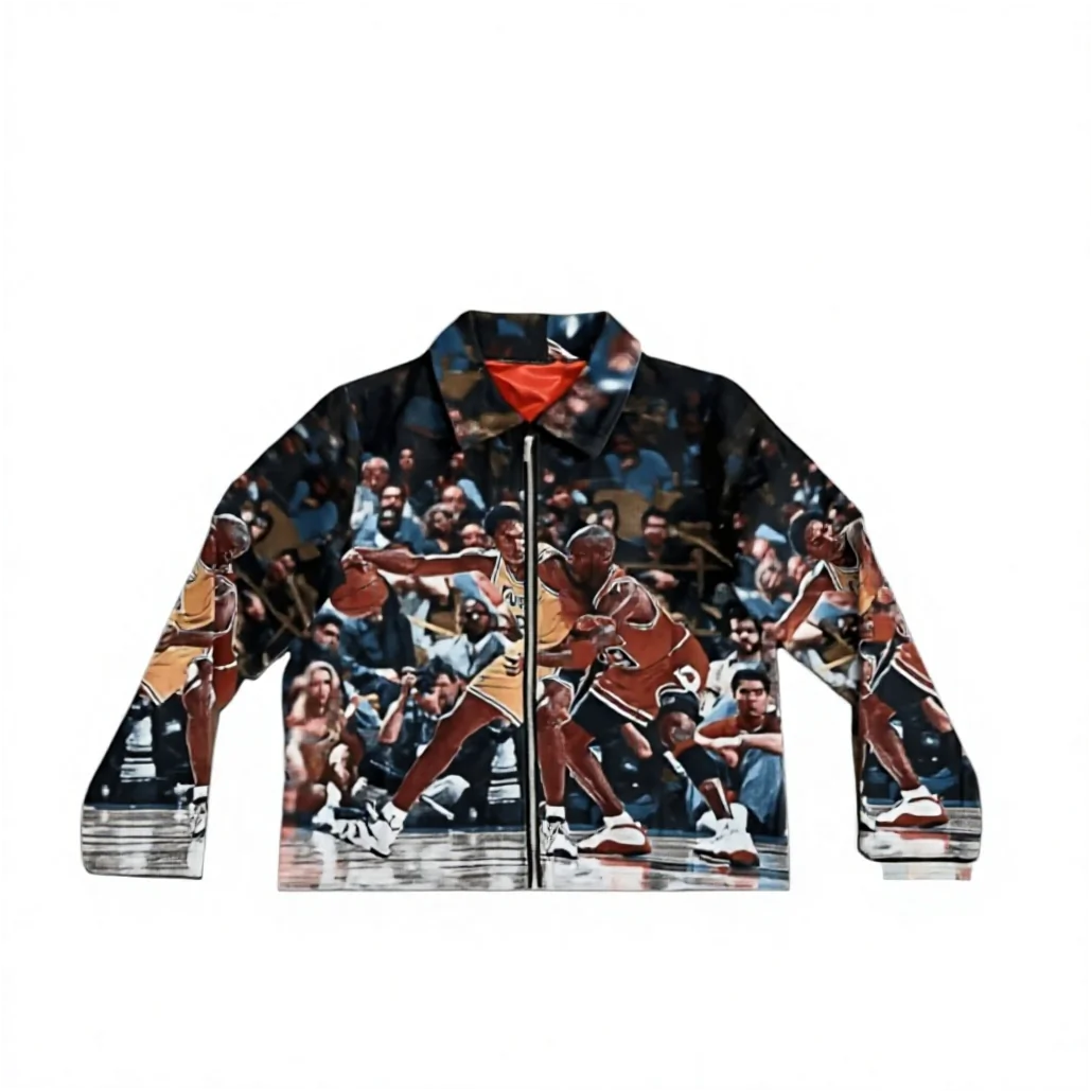 Custom Embroidered Vintage Puffer Windbreaker Jacket for Men Streetwear - Image 3