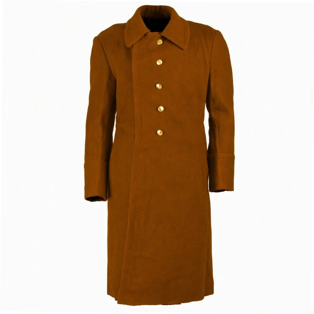Men's 100% Wool Soviet Russian Long Overcoat with Mandarin Collar - Image 4
