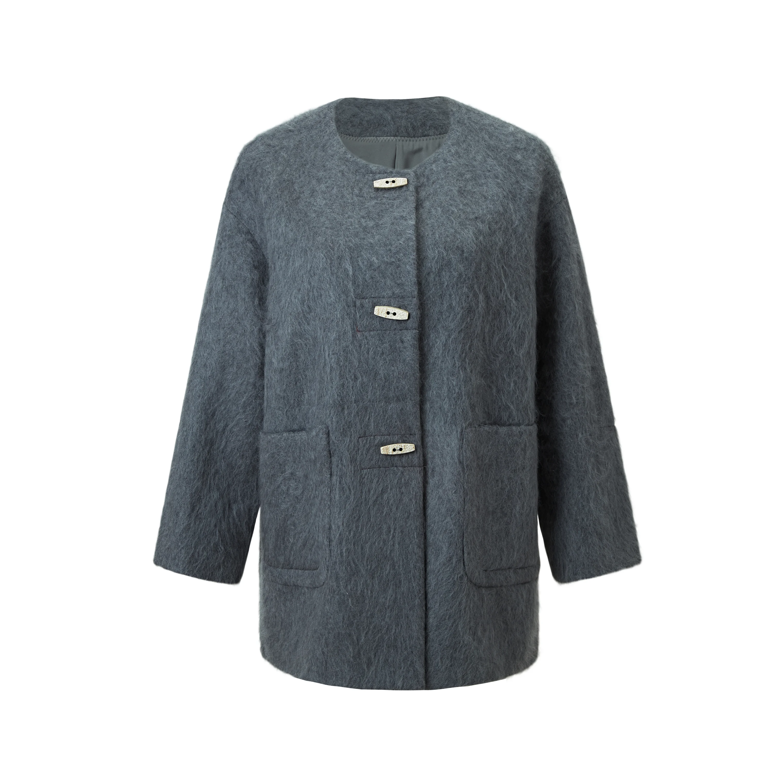 Brushed Cashmere Australian Wool Reversible Winter Coat for Men