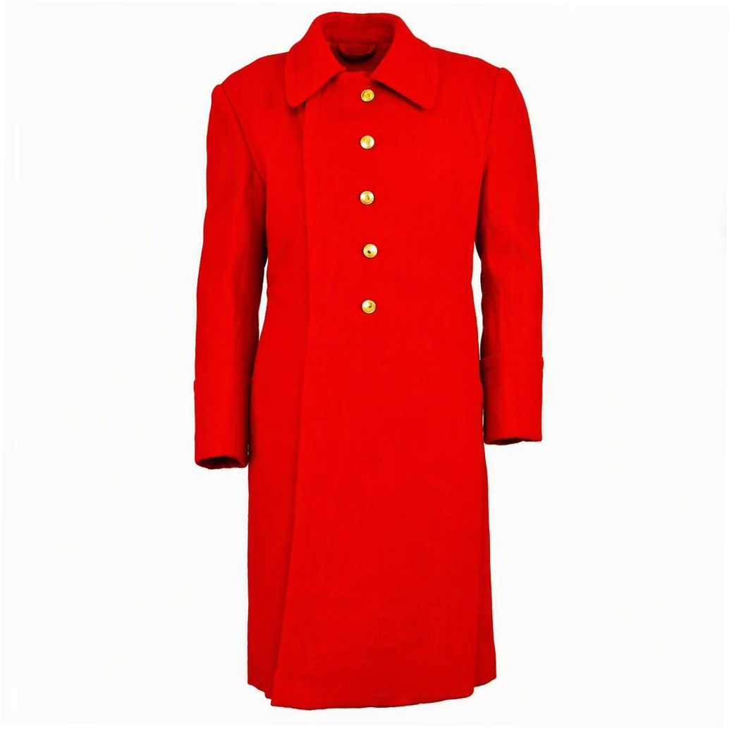 Men's 100% Wool Soviet Russian Long Overcoat with Mandarin Collar - Image 3
