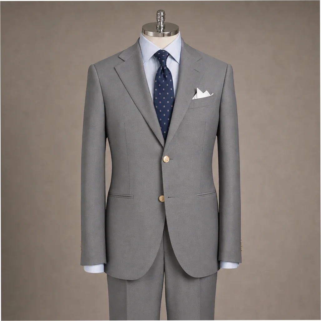 Mens Single Breasted Wool Business Suit Dark Navy Slim Fit Plus Size - Image 4