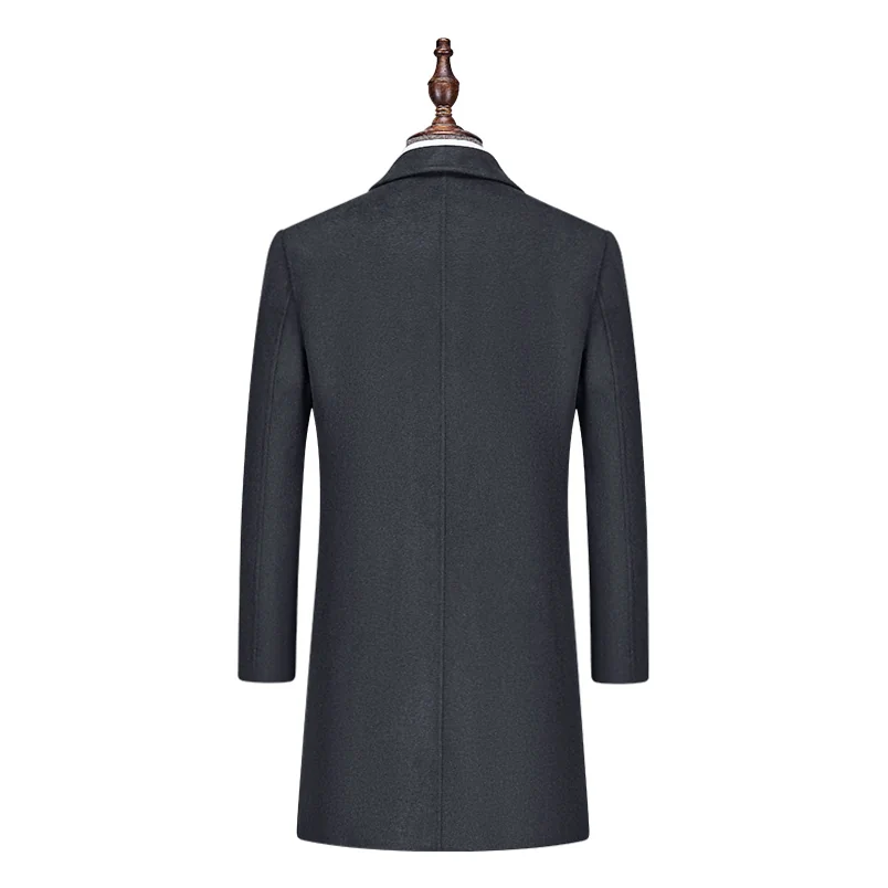 Men's 50% Wool Navy Blue Blazer Coat with Viscose Blend - Image 3