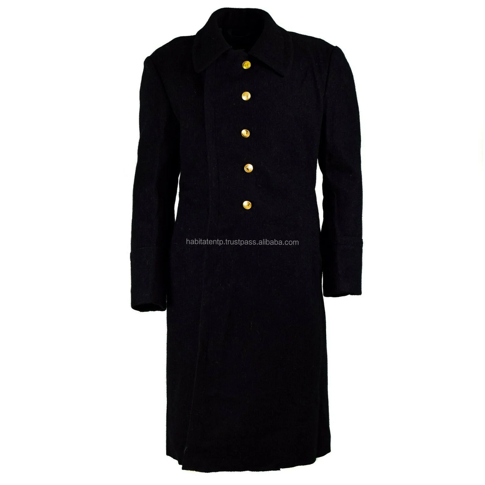Men's 100% Wool Soviet Russian Long Overcoat with Mandarin Collar - Image 8