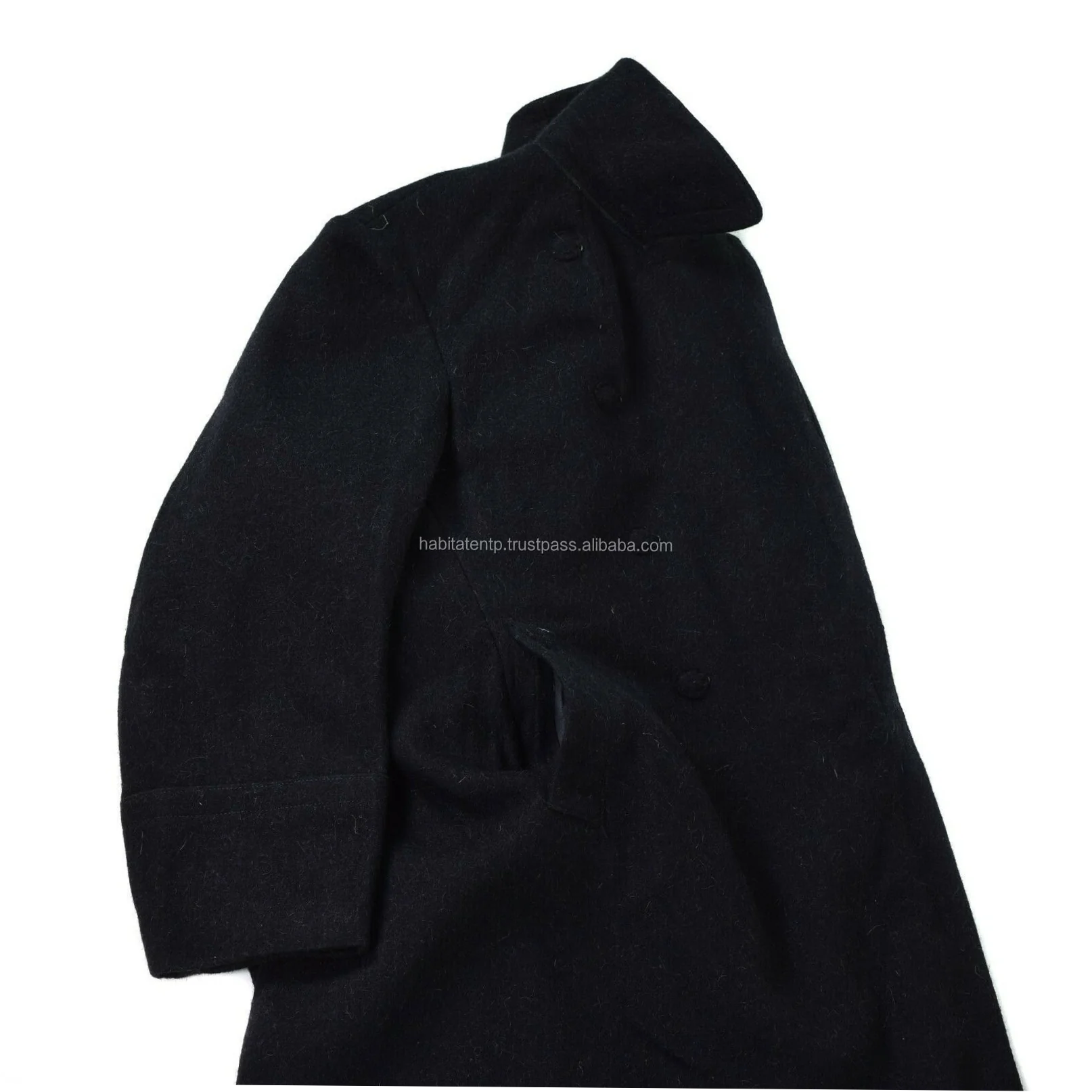 Men's 100% Wool Soviet Russian Long Overcoat with Mandarin Collar - Image 12