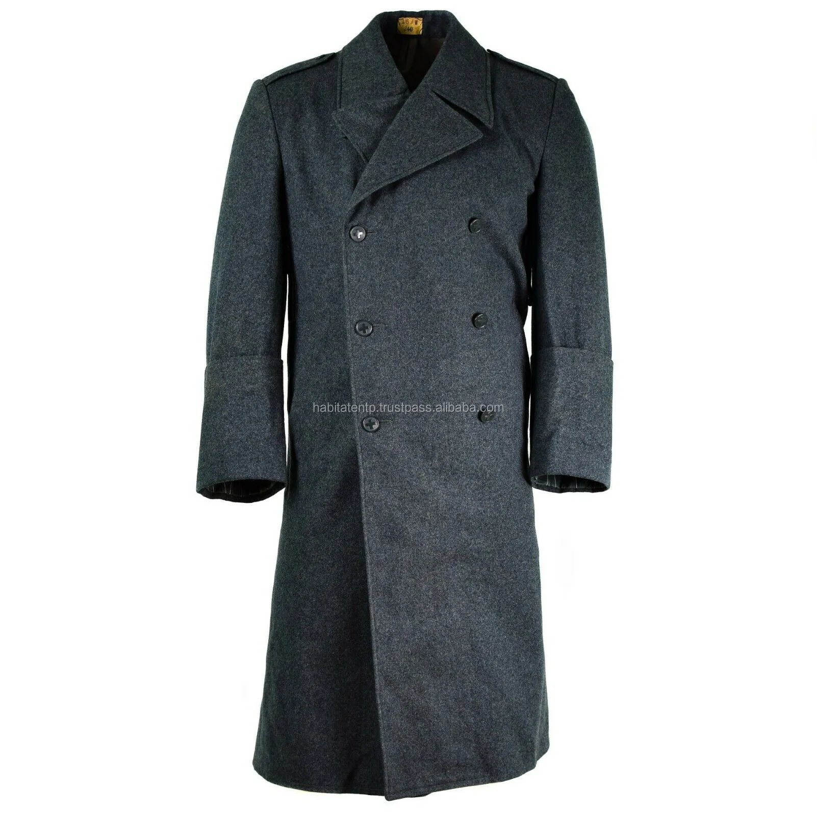 Men's 100% Wool Soviet Russian Long Overcoat with Mandarin Collar - Image 6