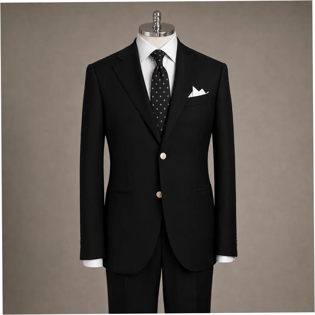 Mens Single Breasted Wool Business Suit Dark Navy Slim Fit Plus Size - Image 2