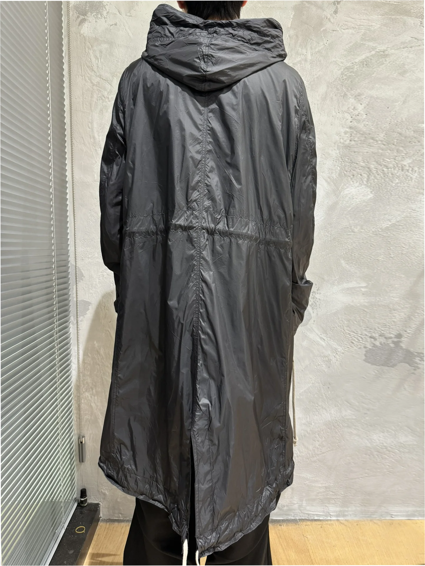 Men's Long Wool Blend British Trench Coat with Waist Feature Plus Size - Image 4