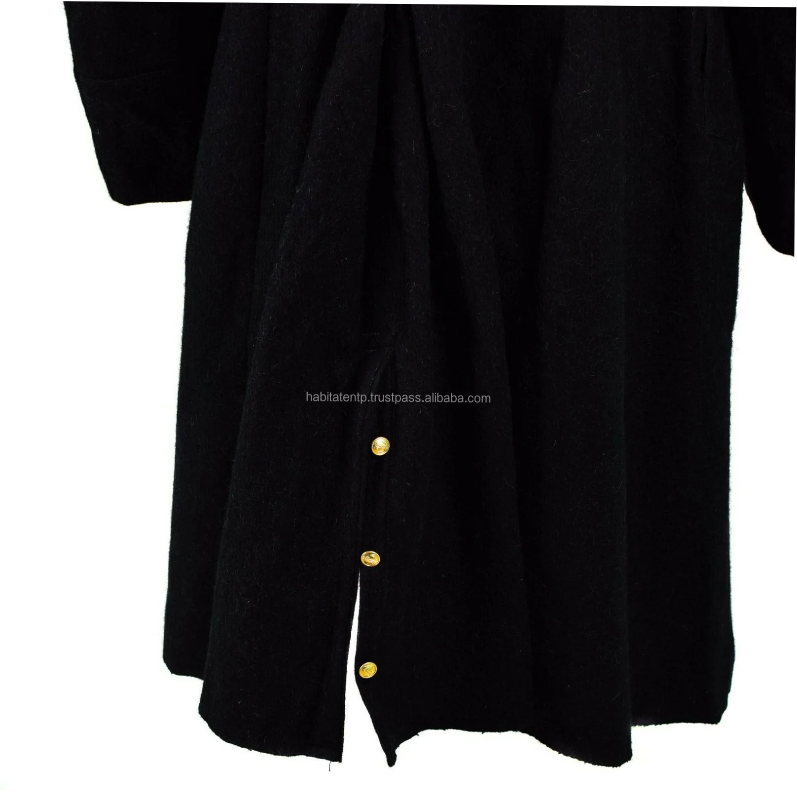 Men's 100% Wool Soviet Russian Long Overcoat with Mandarin Collar - Image 11
