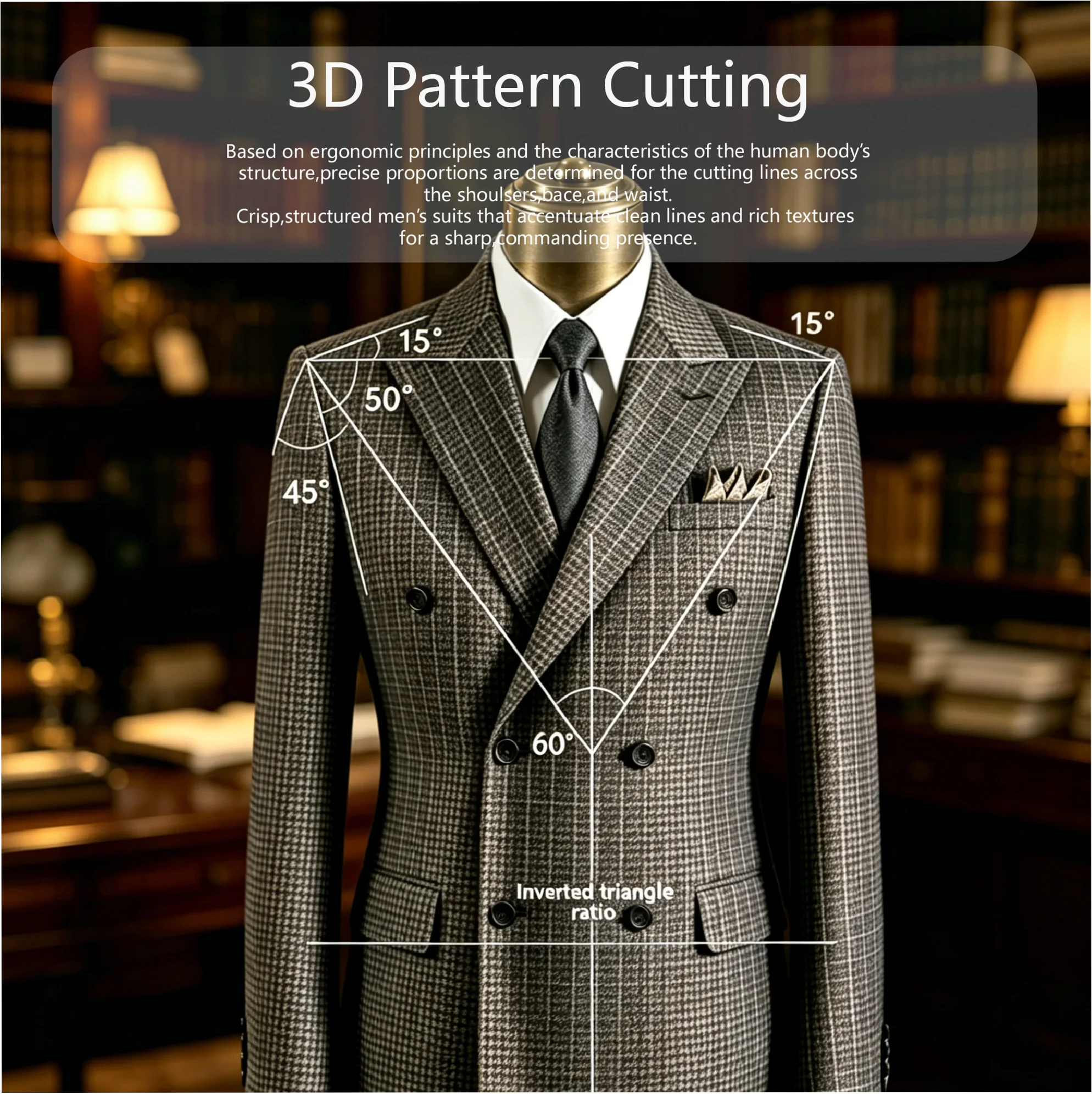 Men's Wool Cashmere Blend Double Breasted Peak Lapel Overcoat - Image 6
